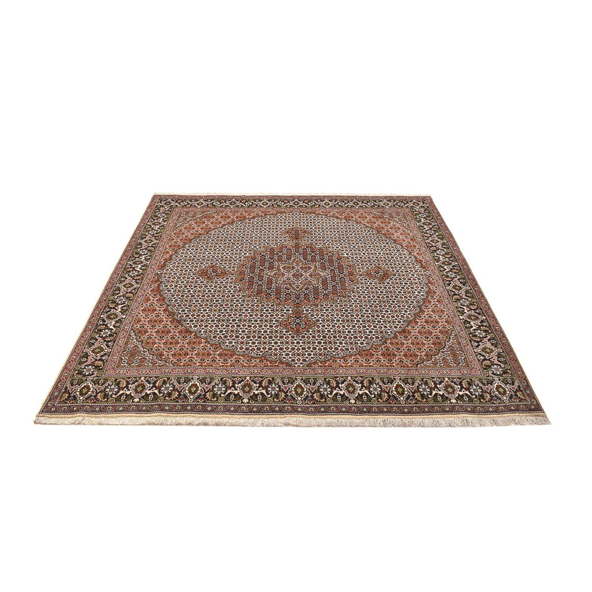 Tapis persan - Tabriz - Royal carré  - 207 x 204 cm - marron