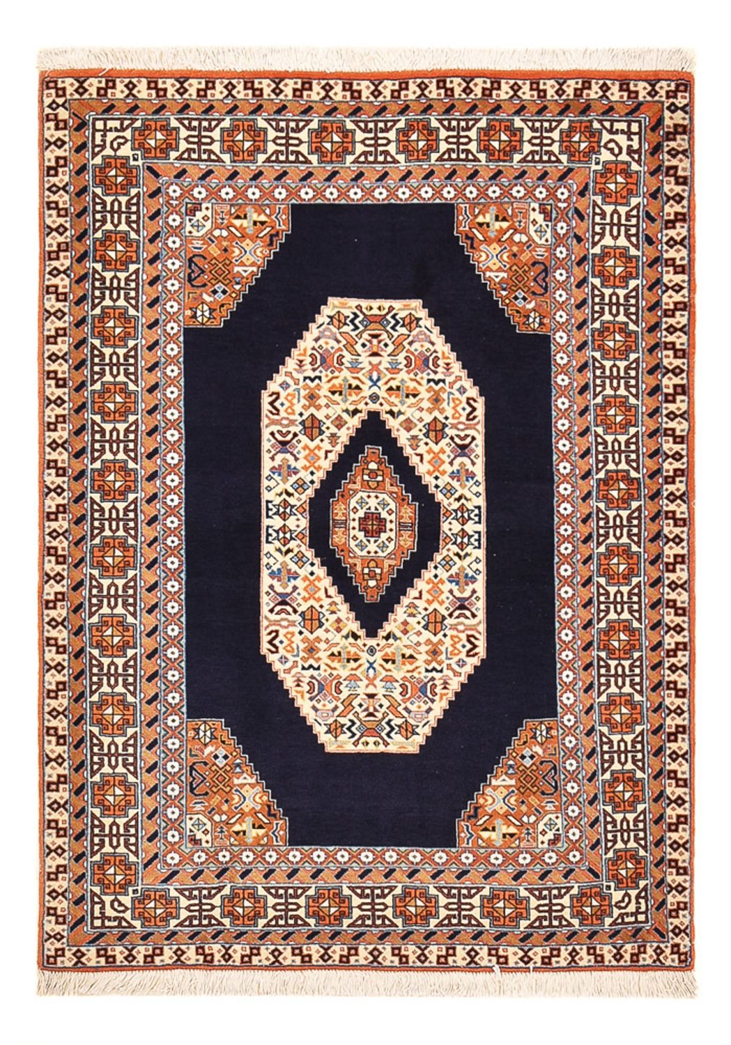 Tapis persan - Tabriz - Royal - 142 x 100 cm - bleu foncé