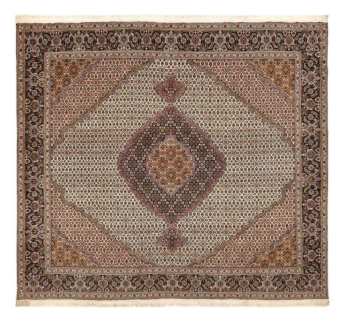 Tapis persan - Tabriz - Royal carré  - 212 x 200 cm - marron