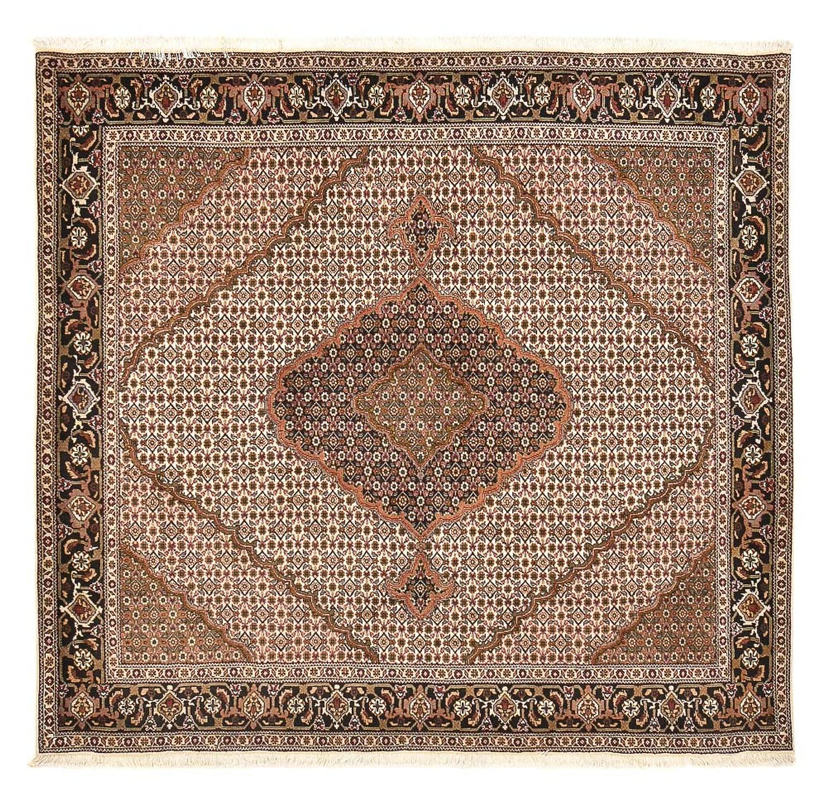 Tapis persan - Tabriz - Royal carré  - 206 x 202 cm - marron clair