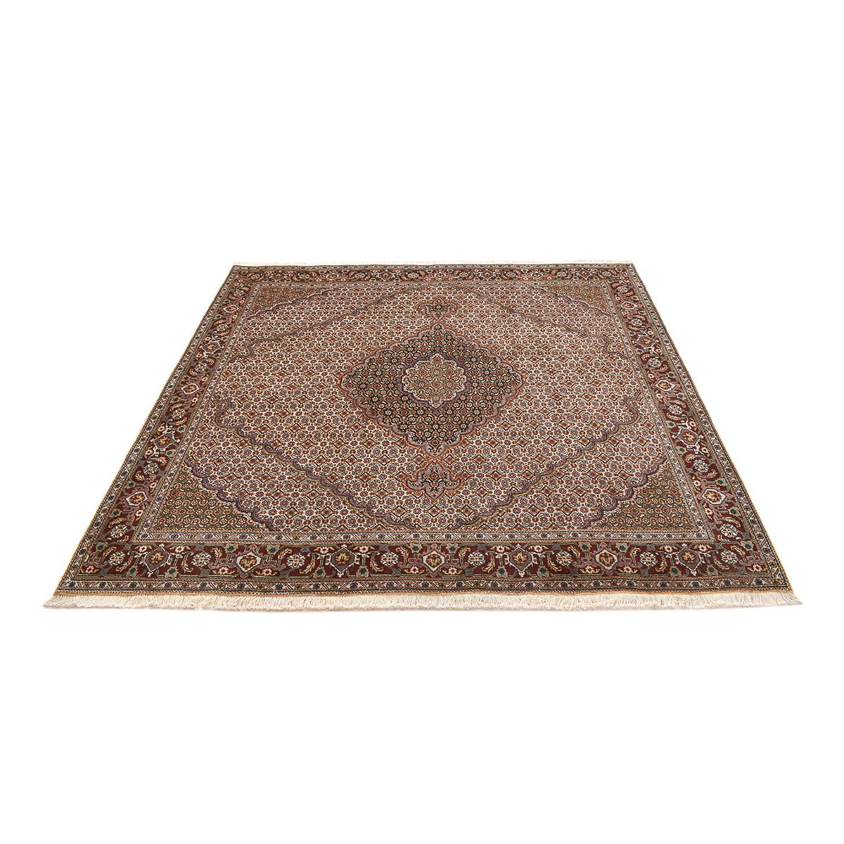 Tapis persan - Tabriz - Royal carré  - 204 x 198 cm - marron