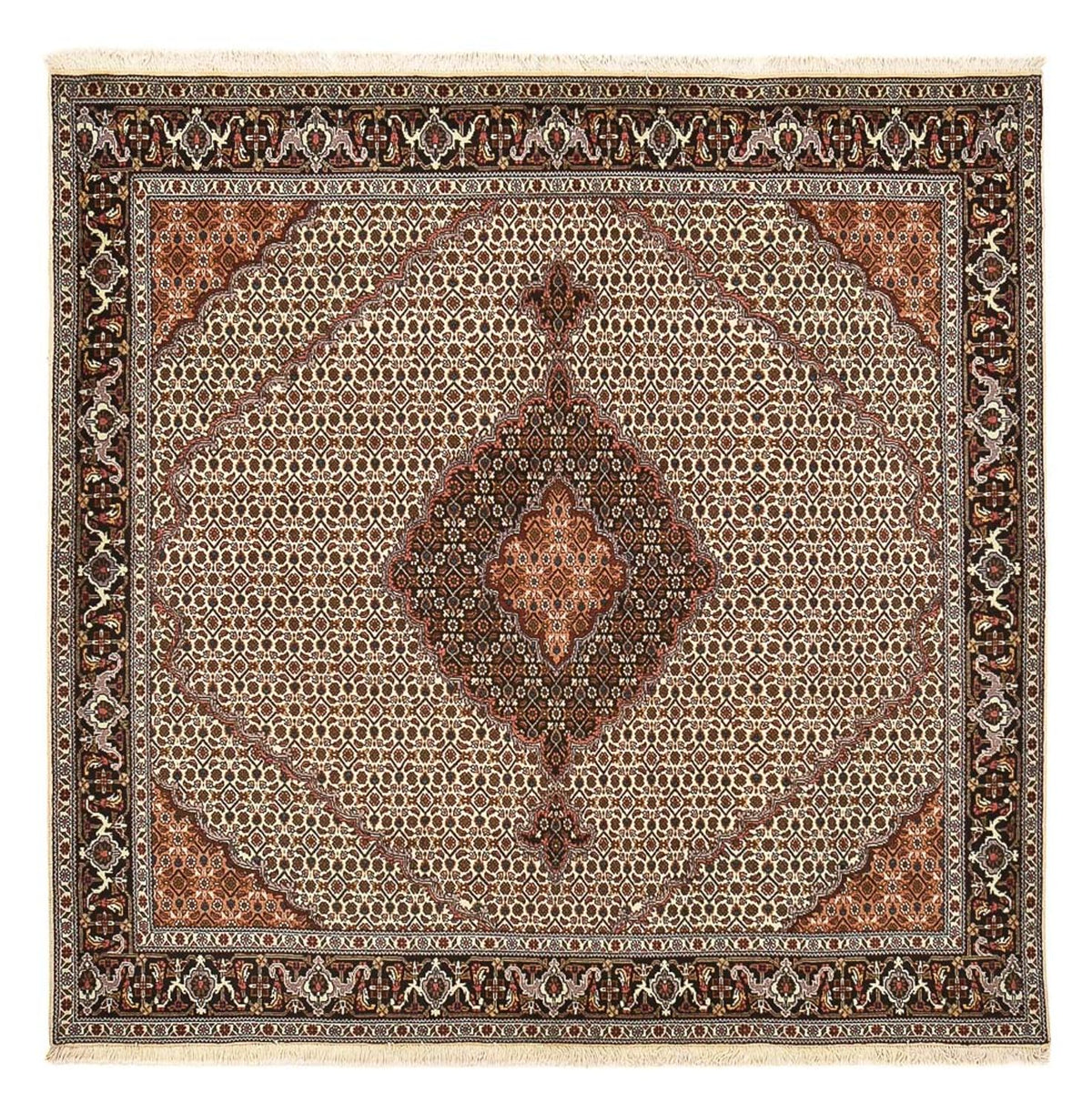 Tapis persan - Tabriz - Royal carré - 208 x 200 cm - sable