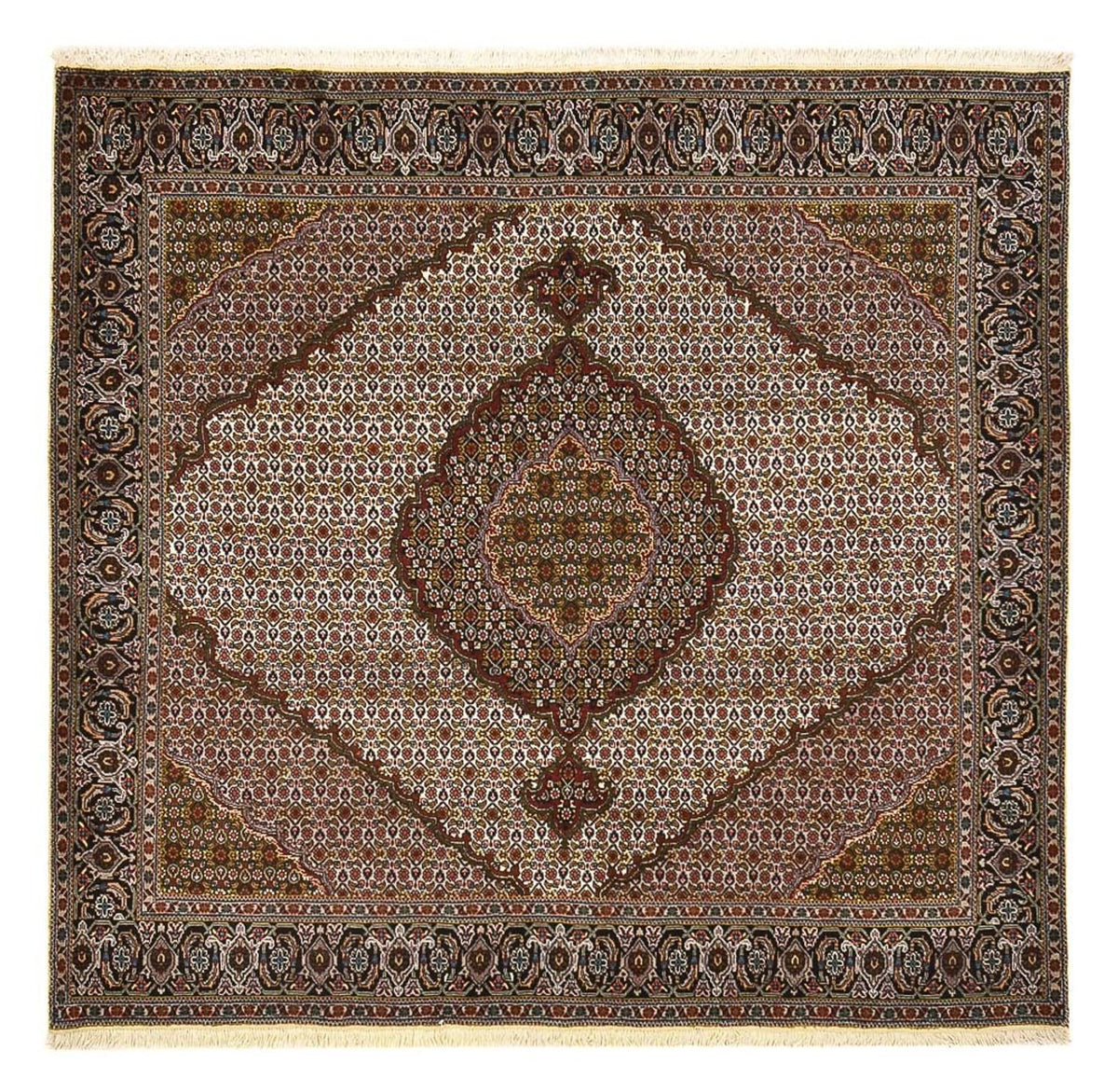 Tapis persan - Tabriz - Royal carré  - 203 x 200 cm - marron