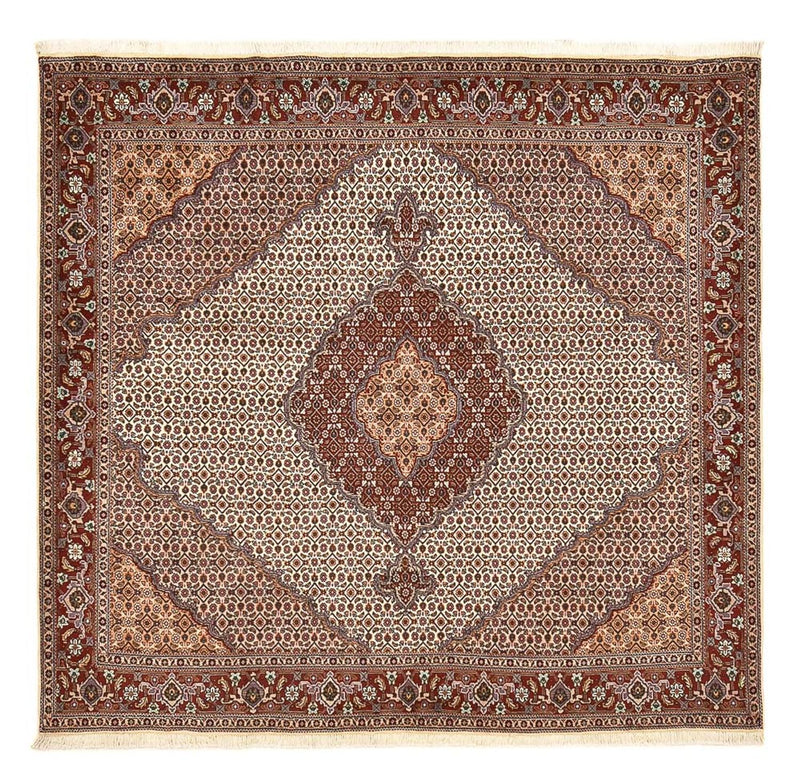 Tapis persan - Tabriz - Royal carré  - 204 x 198 cm - marron clair