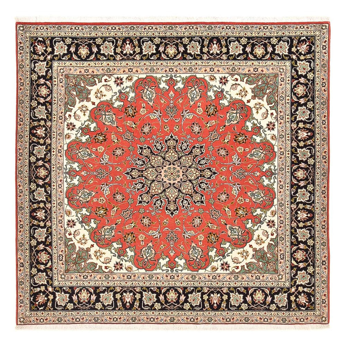 Tapis persan - Tabriz - Royal carré - 204 x 200 cm - rouge