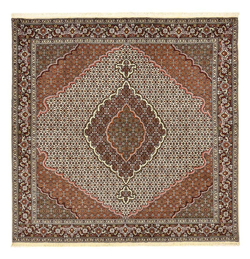 Tapis persan - Tabriz - Royal carré  - 205 x 201 cm - marron clair