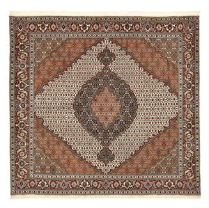 Tapis persan - Tabriz - Royal carré  - 199 x 198 cm - marron clair