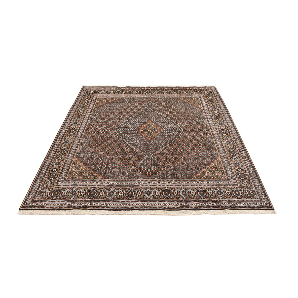Tapis persan - Tabriz - Royal carré  - 212 x 198 cm - marron