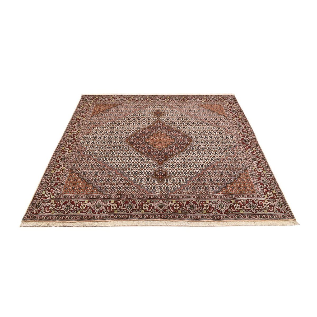 Tapis persan - Tabriz - Royal carré - 202 x 198 cm - marron clair