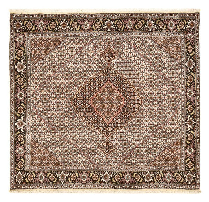 Tapis persan - Tabriz - Royal carré  - 198 x 194 cm - marron clair