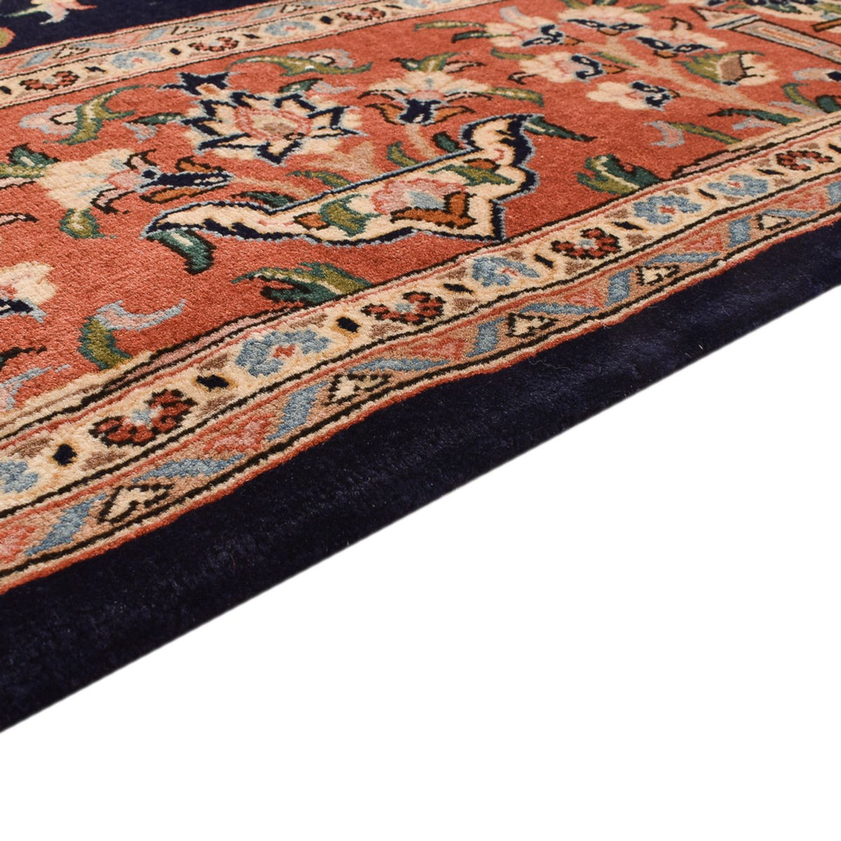 Tapis persan - Ghom - Royal - 270 x 157 cm - bleu foncé