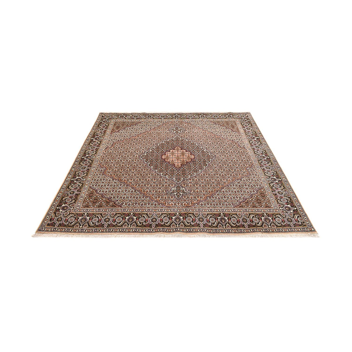 Tapis persan - Tabriz - Royal carré  - 202 x 202 cm - marron