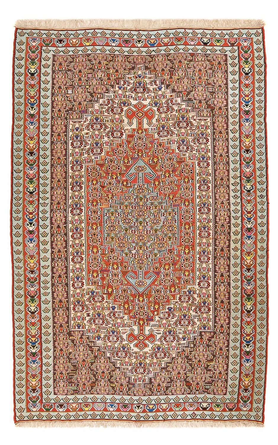 Tapis Kelim - Oriental - 258 x 160 cm - rouge clair