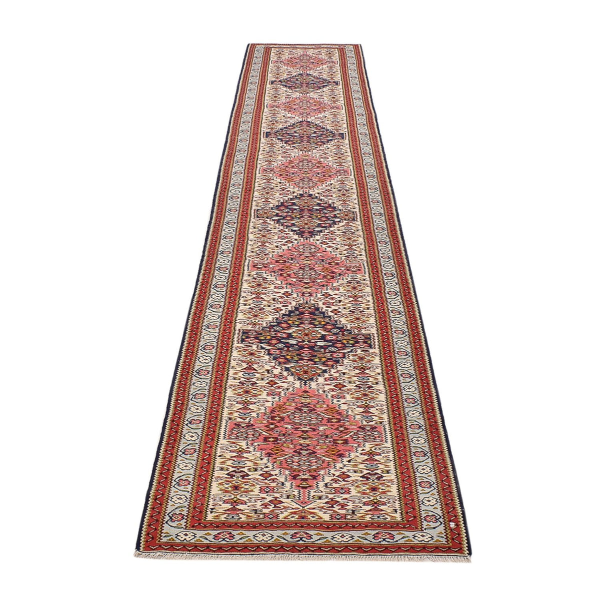 Tapis de couloir Tapis Kelim - Oriental - 437 x 81 cm - beige