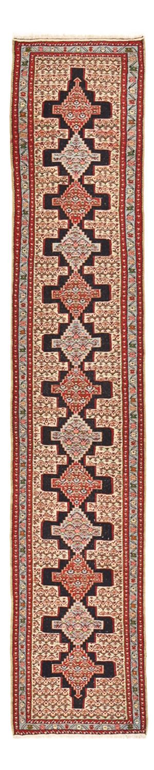 Tapis de couloir Tapis Kelim - Oriental - 395 x 87 cm - bleu foncé