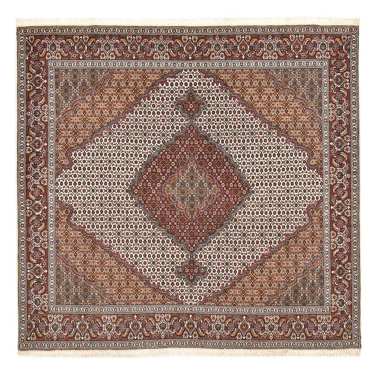 Tapis persan - Tabriz - Royal carré  - 204 x 202 cm - marron clair