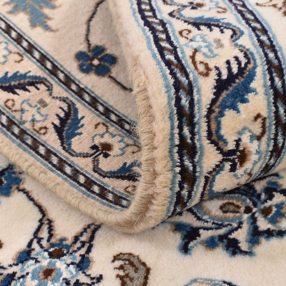Tapis de couloir Tapis persan - Nain - Royal - 194 x 61 cm - crème