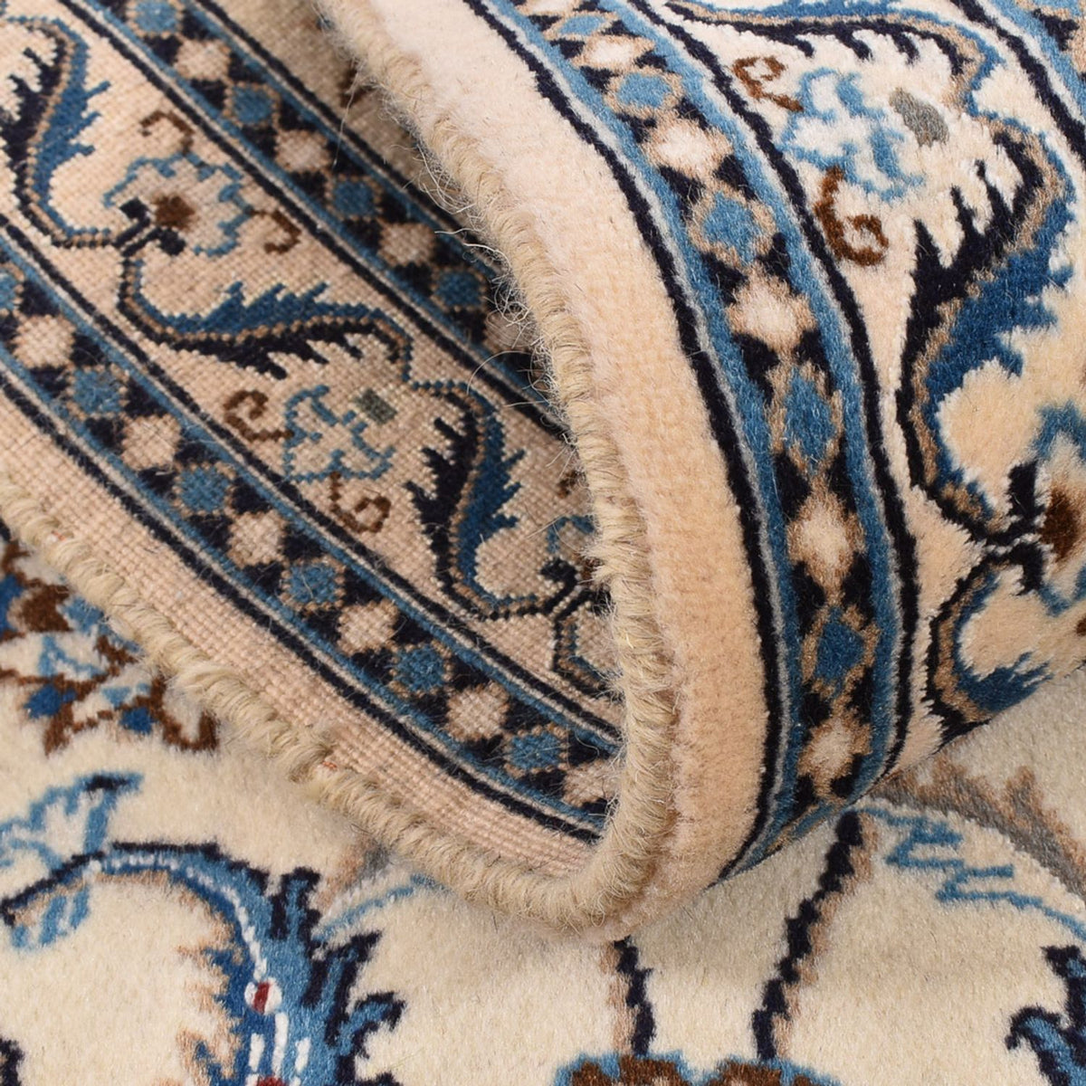 Tapis de couloir Tapis persan - Nain - Royal - 195 x 60 cm - crème