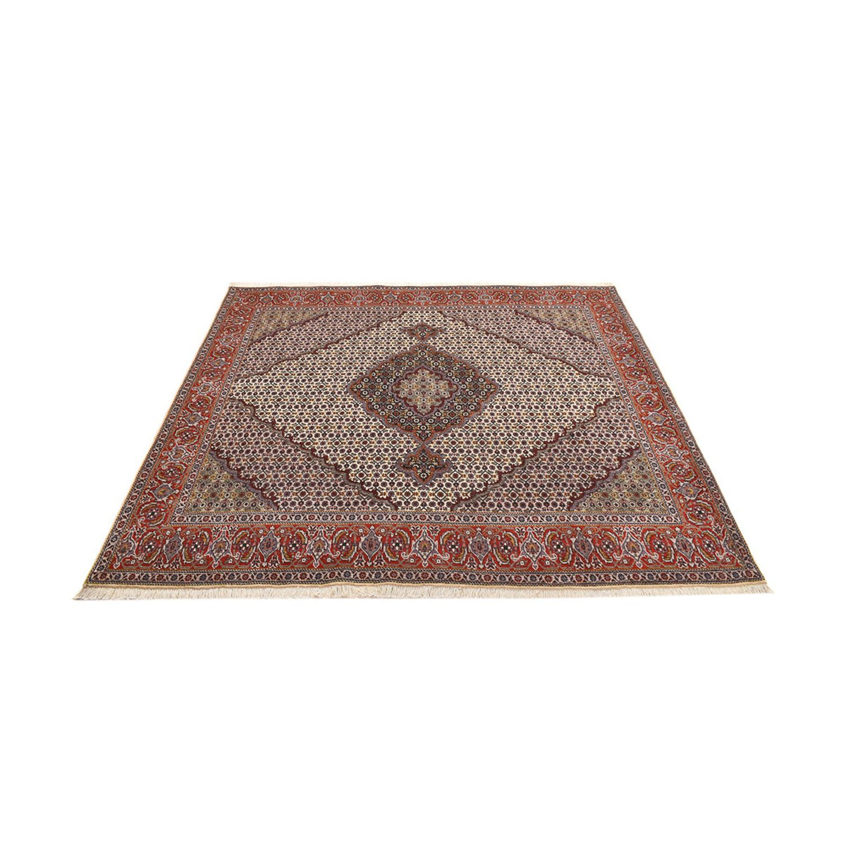 Tapis persan - Tabriz - Royal carré  - 205 x 193 cm - marron