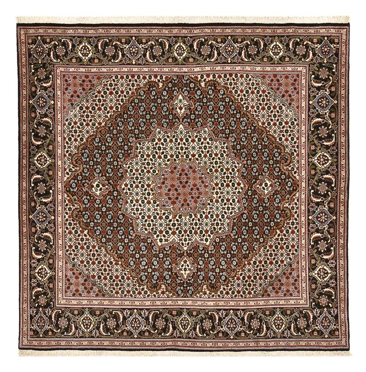Tapis persan - Tabriz - Royal carré  - 203 x 202 cm - marron