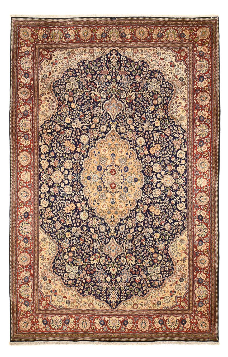 Tapis persan - Tabriz - Royal - 381 x 250 cm - bleu foncé