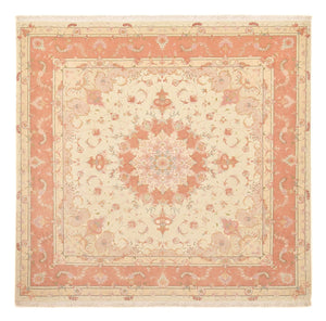 Tapis persan - Tabriz - Royal carré  - 245 x 245 cm - beige clair