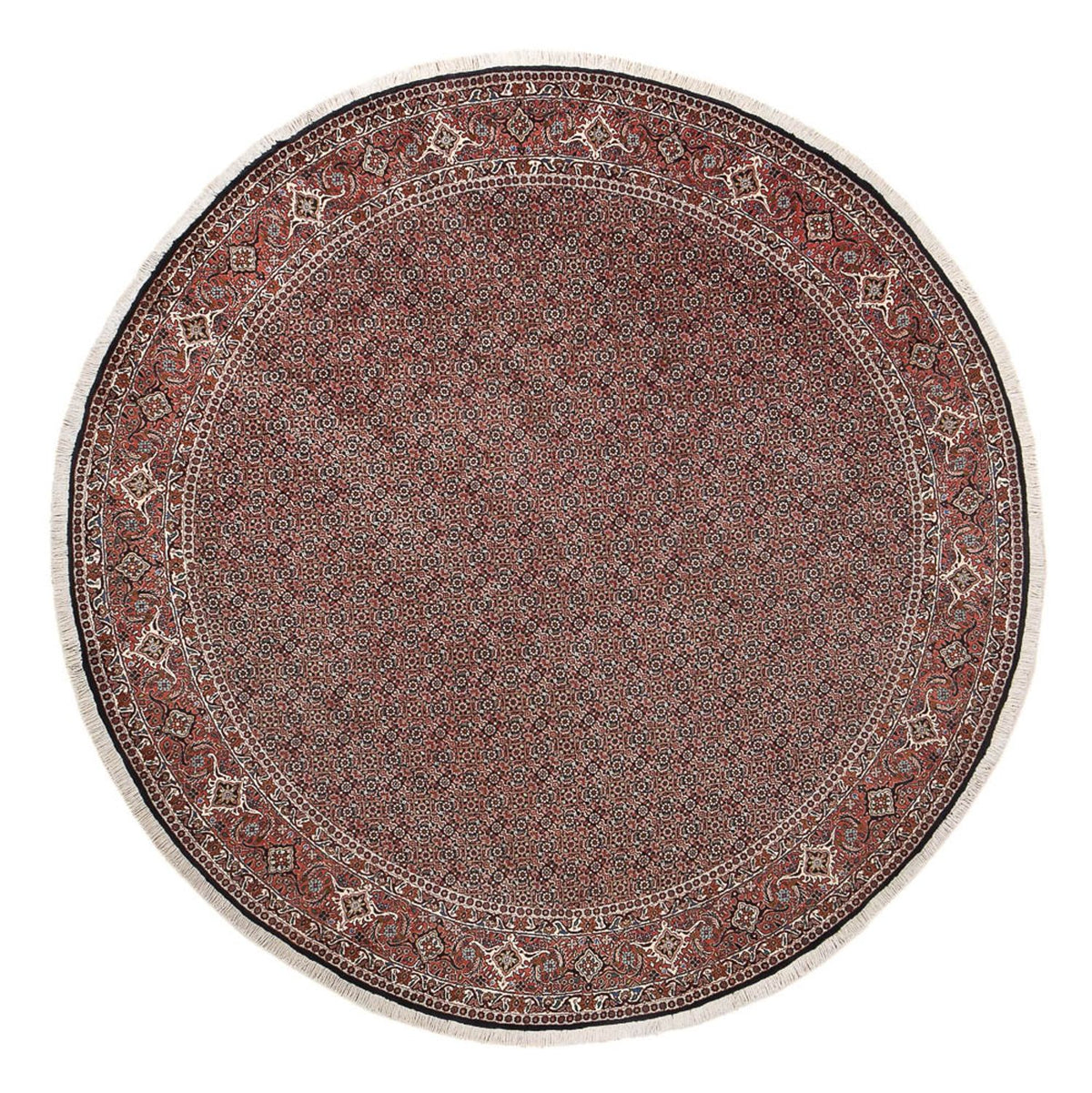 Tapis persan - Bidjar ronde  - 300 x 300 cm - rouge foncé