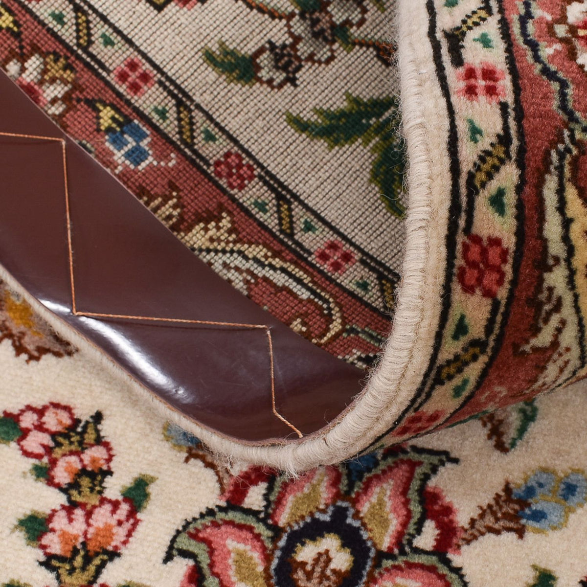 Tapis de couloir Tapis persan - Tabriz - Premium - 255 x 70 cm - sable