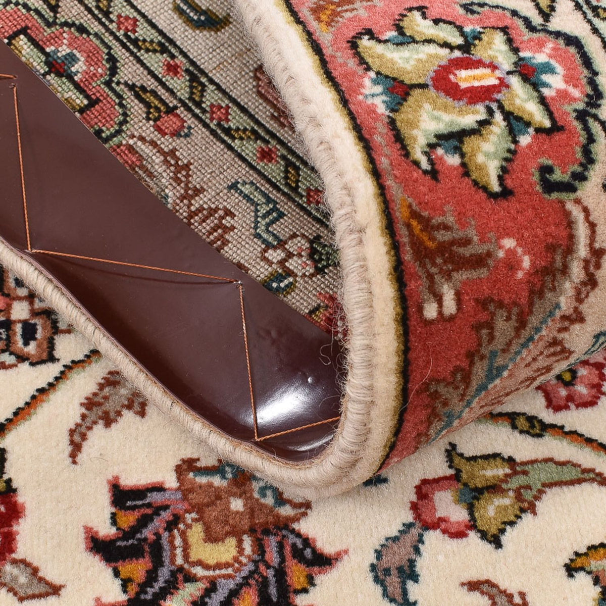 Tapis de couloir Tapis persan - Tabriz - Royal - 202 x 71 cm - crème