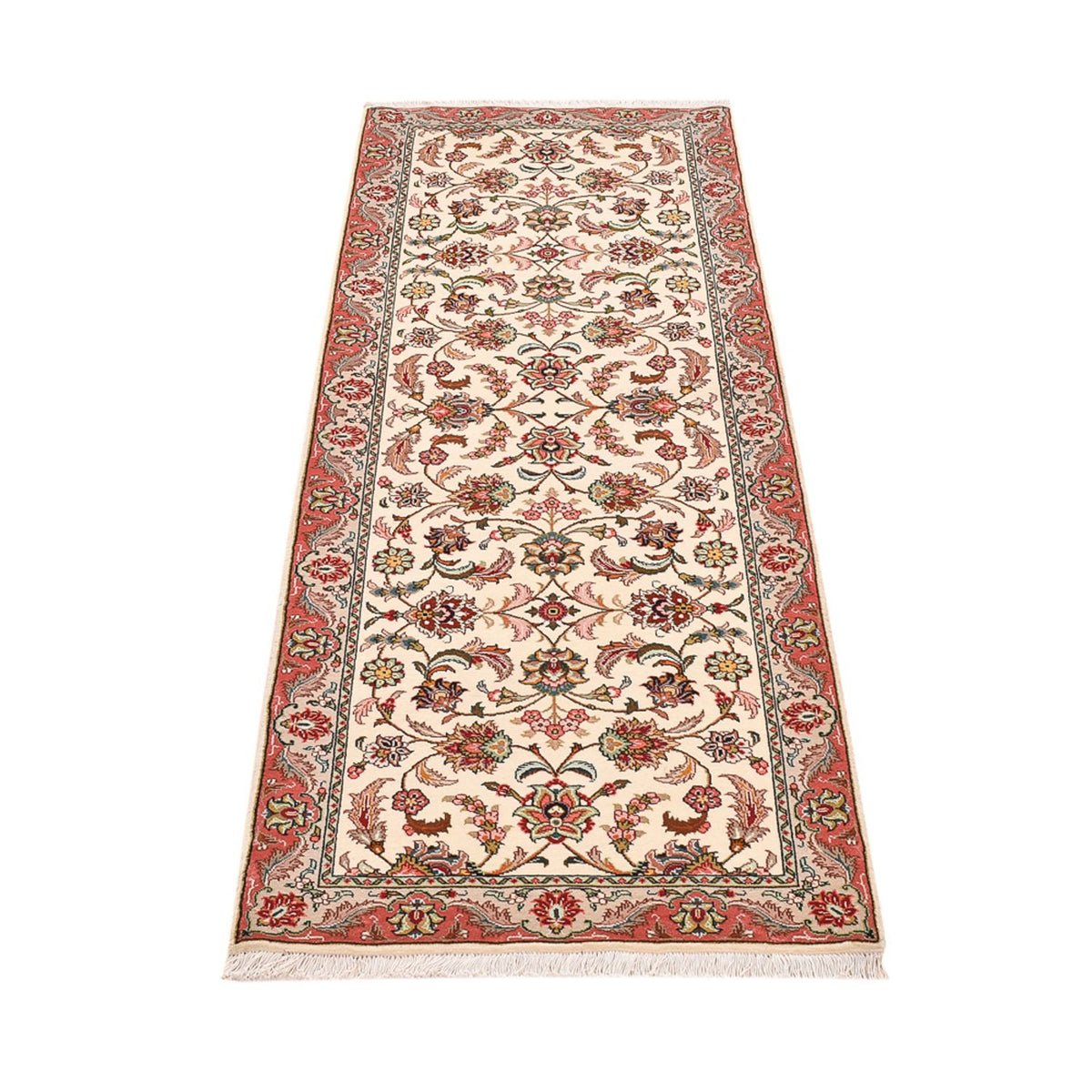 Tapis de couloir Tapis persan - Tabriz - Royal - 202 x 71 cm - crème