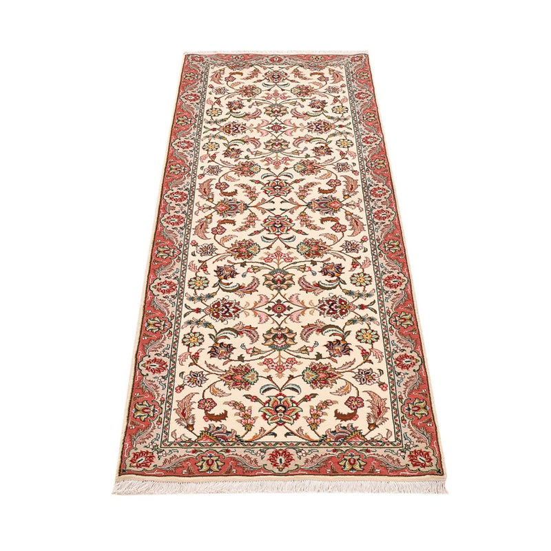 Tapis de couloir Tapis persan - Tabriz - Royal - 202 x 71 cm - crème