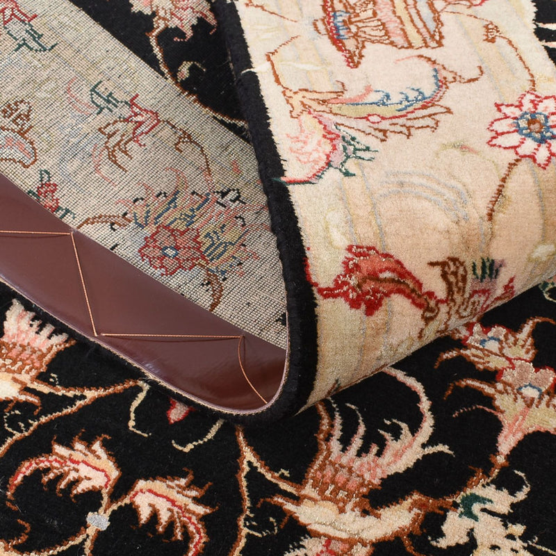 Tapis de couloir Tapis persan - Tabriz - Royal - 204 x 100 cm - bleu foncé