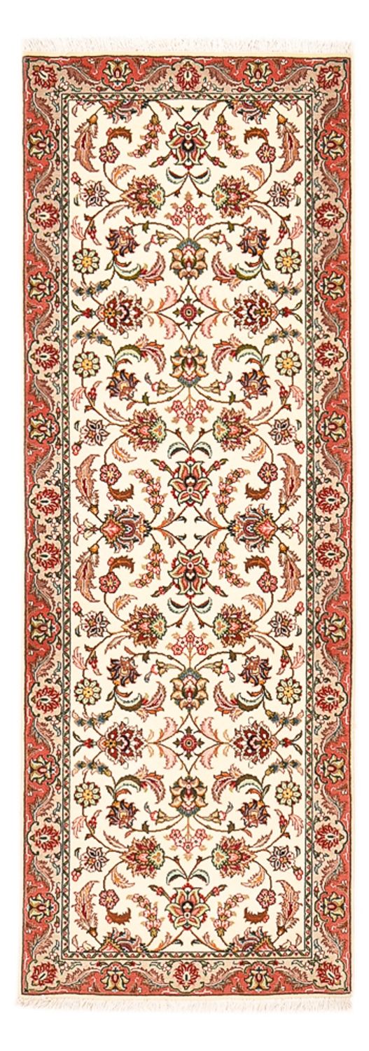 Tapis de couloir Tapis persan - Tabriz - Royal - 202 x 69 cm - crème