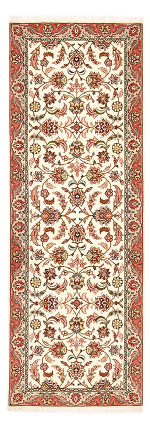 Tapis de couloir Tapis persan - Tabriz - Royal - 202 x 69 cm - crème