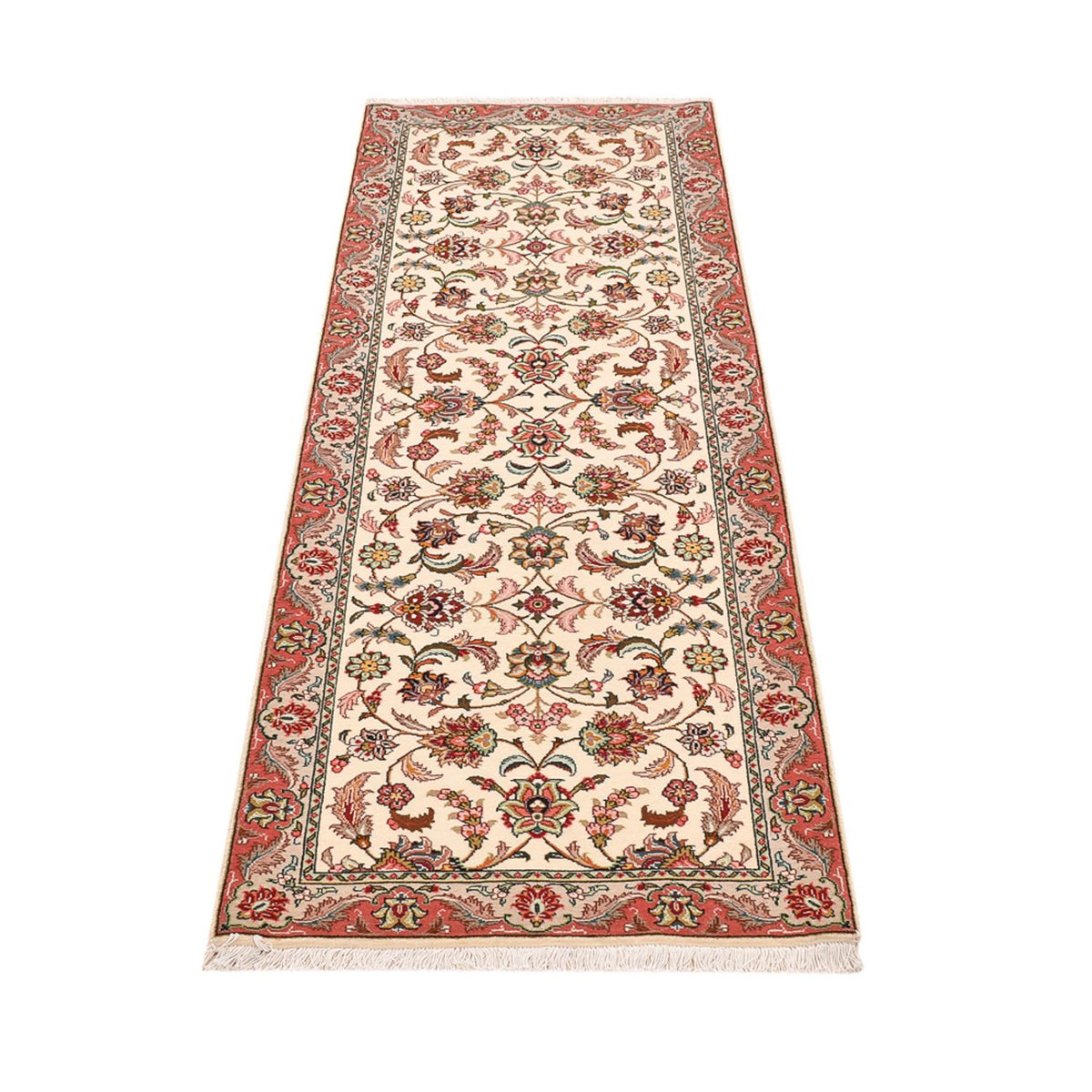 Tapis de couloir Tapis persan - Tabriz - Royal - 202 x 69 cm - crème