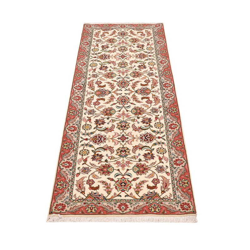 Tapis de couloir Tapis persan - Tabriz - Royal - 202 x 69 cm - crème