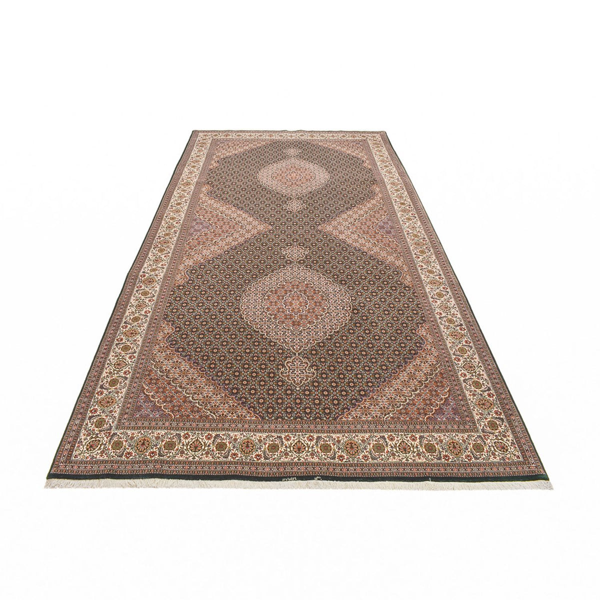 Tapis de couloir Tapis persan - Tabriz - Premium - 404 x 203 cm - sable