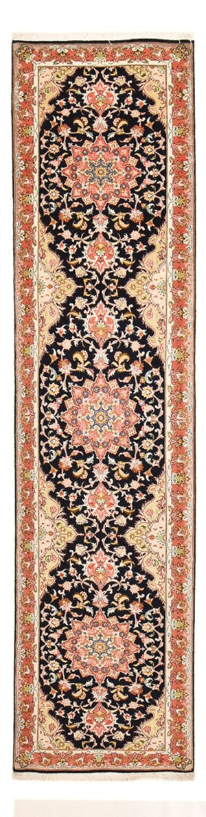 Tapis de couloir Tapis persan - Tabriz - Premium - 308 x 74 cm - bleu foncé