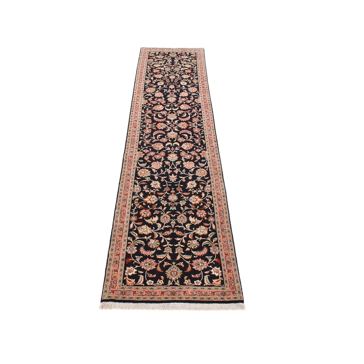 Tapis de couloir Tapis persan - Tabriz - Premium - 300 x 66 cm - bleu foncé