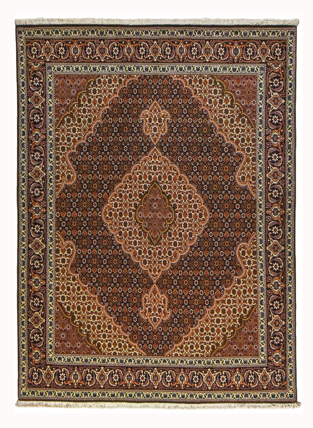 Tapis persan - Tabriz - Royal - 202 x 152 cm - marron