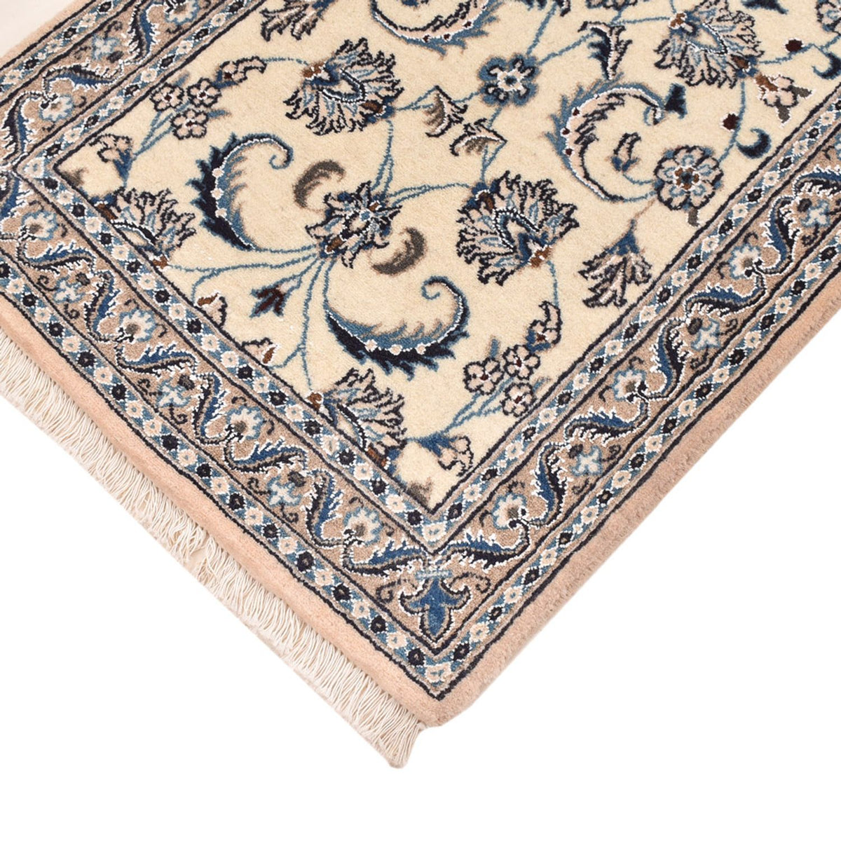 Tapis de couloir Tapis persan - Nain - Royal - 196 x 61 cm - crème