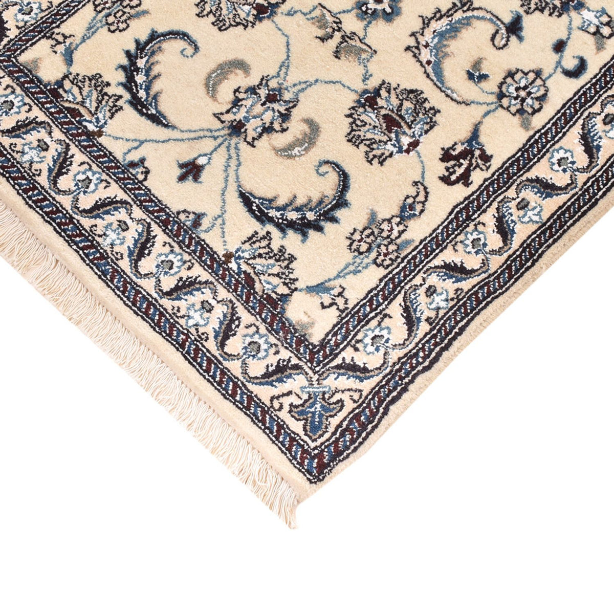 Tapis de couloir Tapis persan - Nain - Royal - 202 x 63 cm - crème