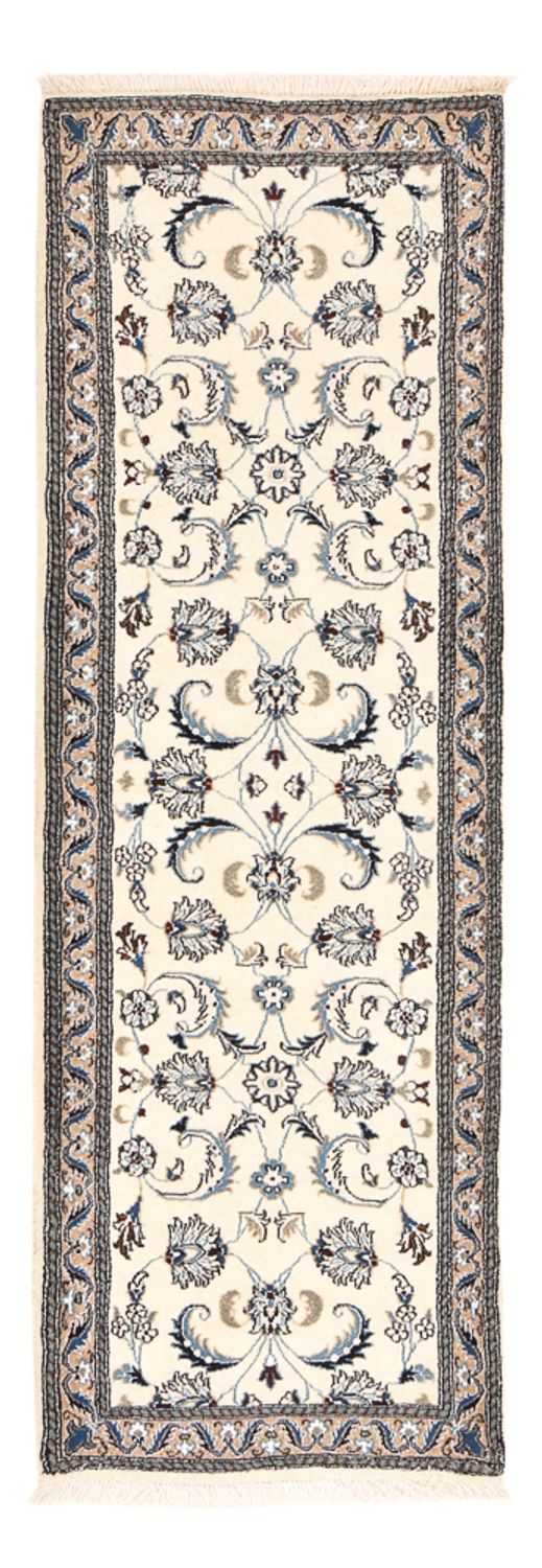 Tapis de couloir Tapis persan - Nain - Royal - 185 x 61 cm - crème