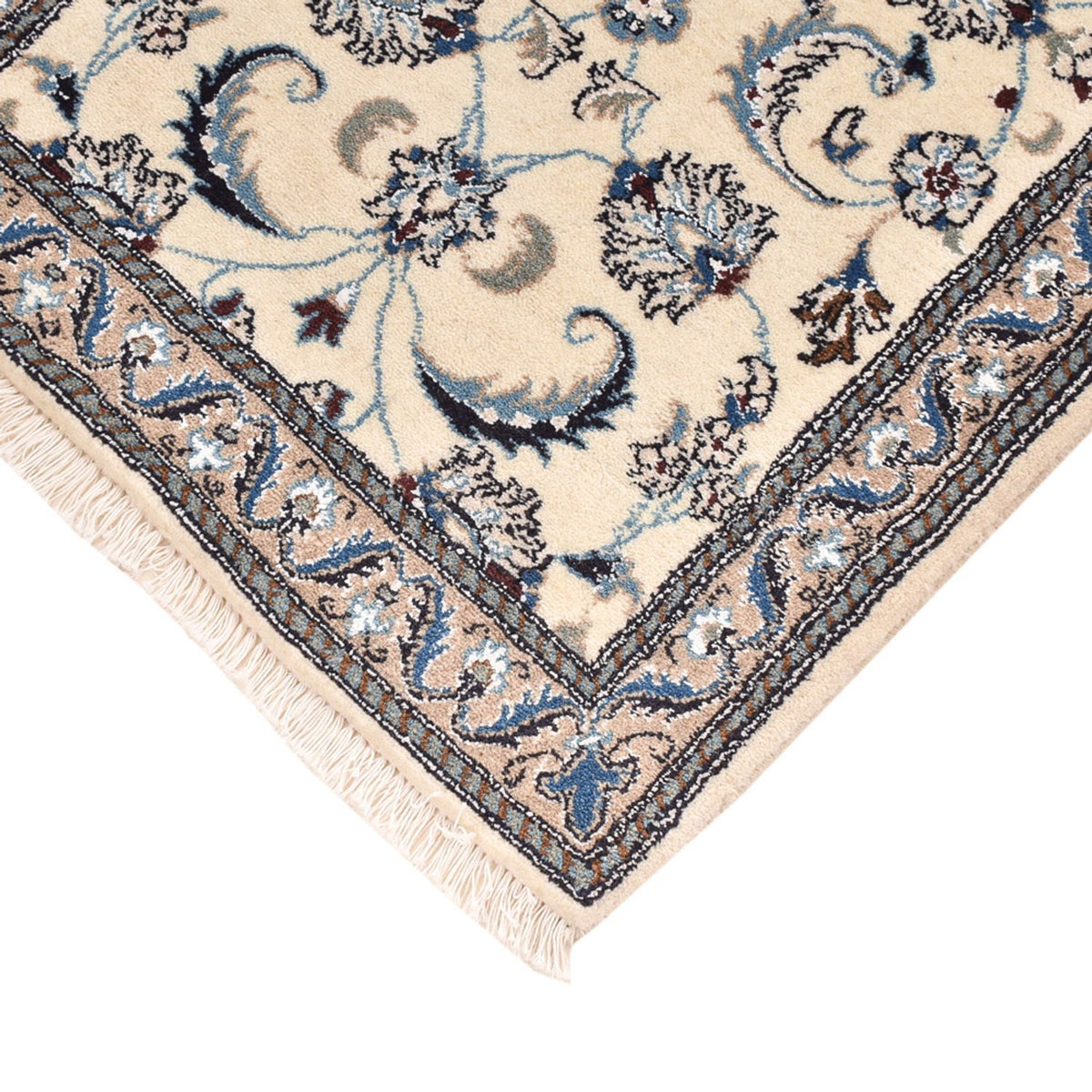 Tapis de couloir Tapis persan - Nain - Royal - 185 x 61 cm - crème