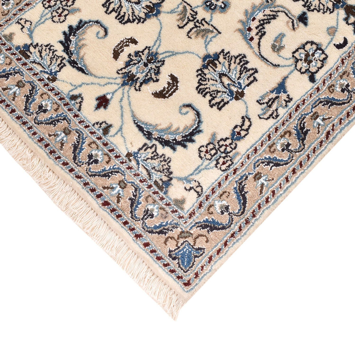 Tapis de couloir Tapis persan - Nain - Royal - 198 x 59 cm - crème