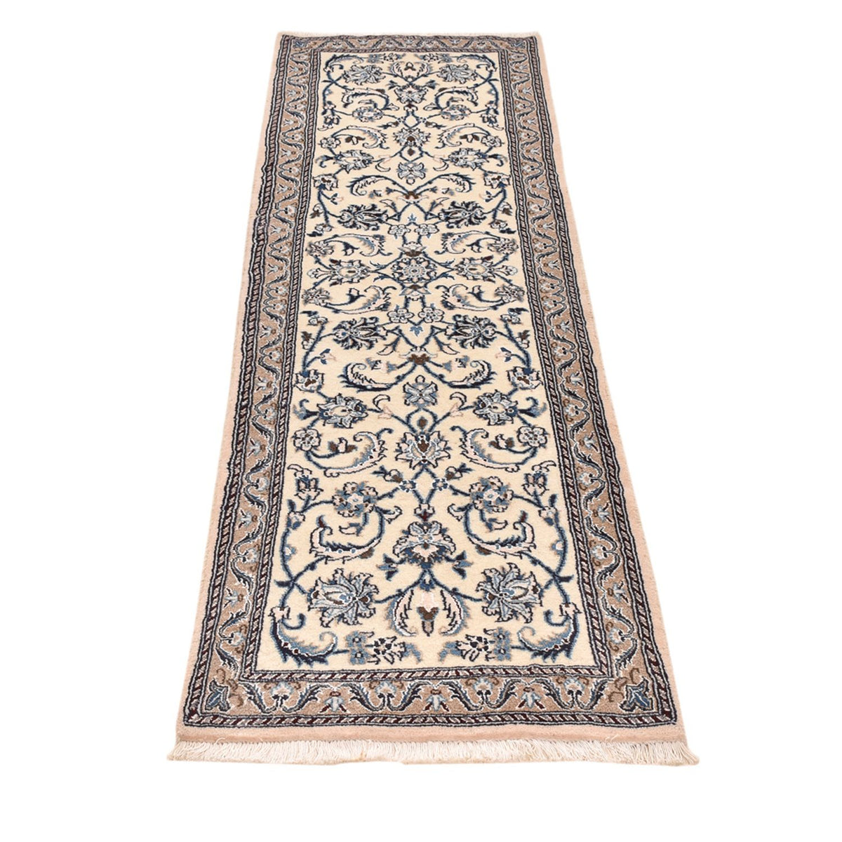 Tapis de couloir Tapis persan - Nain - Royal - 195 x 60 cm - crème