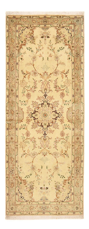 Tapis de couloir Tapis persan - Tabriz - Royal - 205 x 81 cm - beige