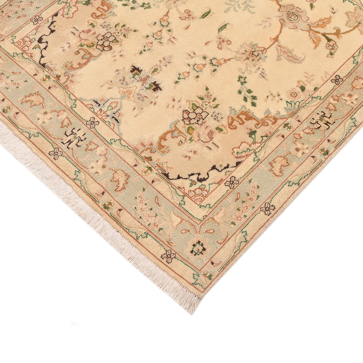 Tapis de couloir Tapis persan - Tabriz - Royal - 205 x 81 cm - beige