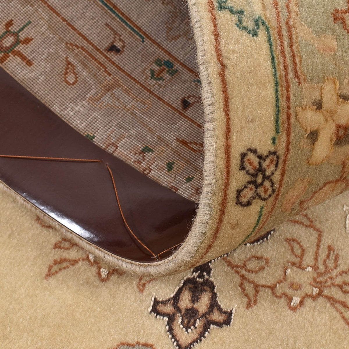 Tapis de couloir Tapis persan - Tabriz - Royal - 205 x 81 cm - beige