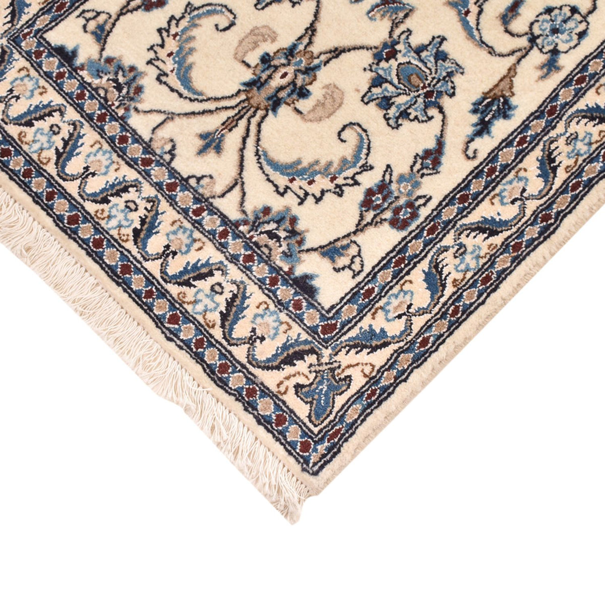 Tapis de couloir Tapis persan - Nain - Royal - 204 x 58 cm - crème
